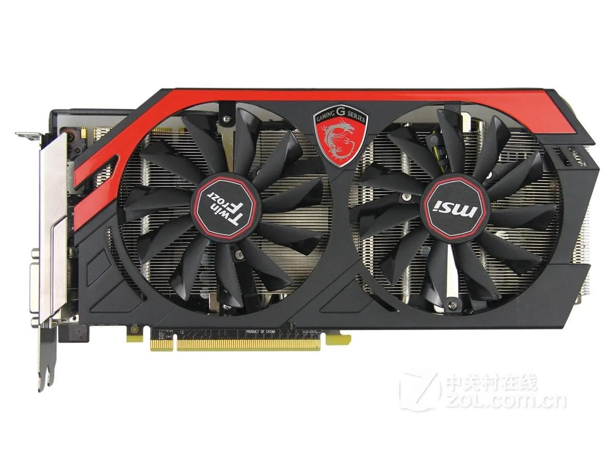 MSI GTX 760 dual-fan graphics card black metal shroud backplate visible