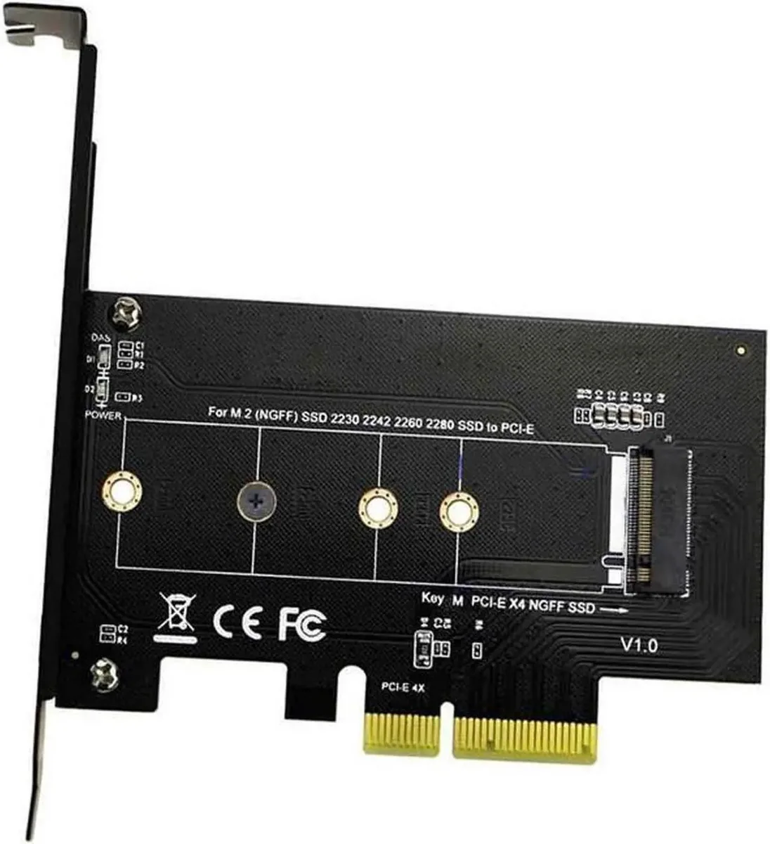 Vszerda Vszerda M.2 NVME PCIe Adapter Full-profile Bracket 2230 2242 2260 2280 — product photo