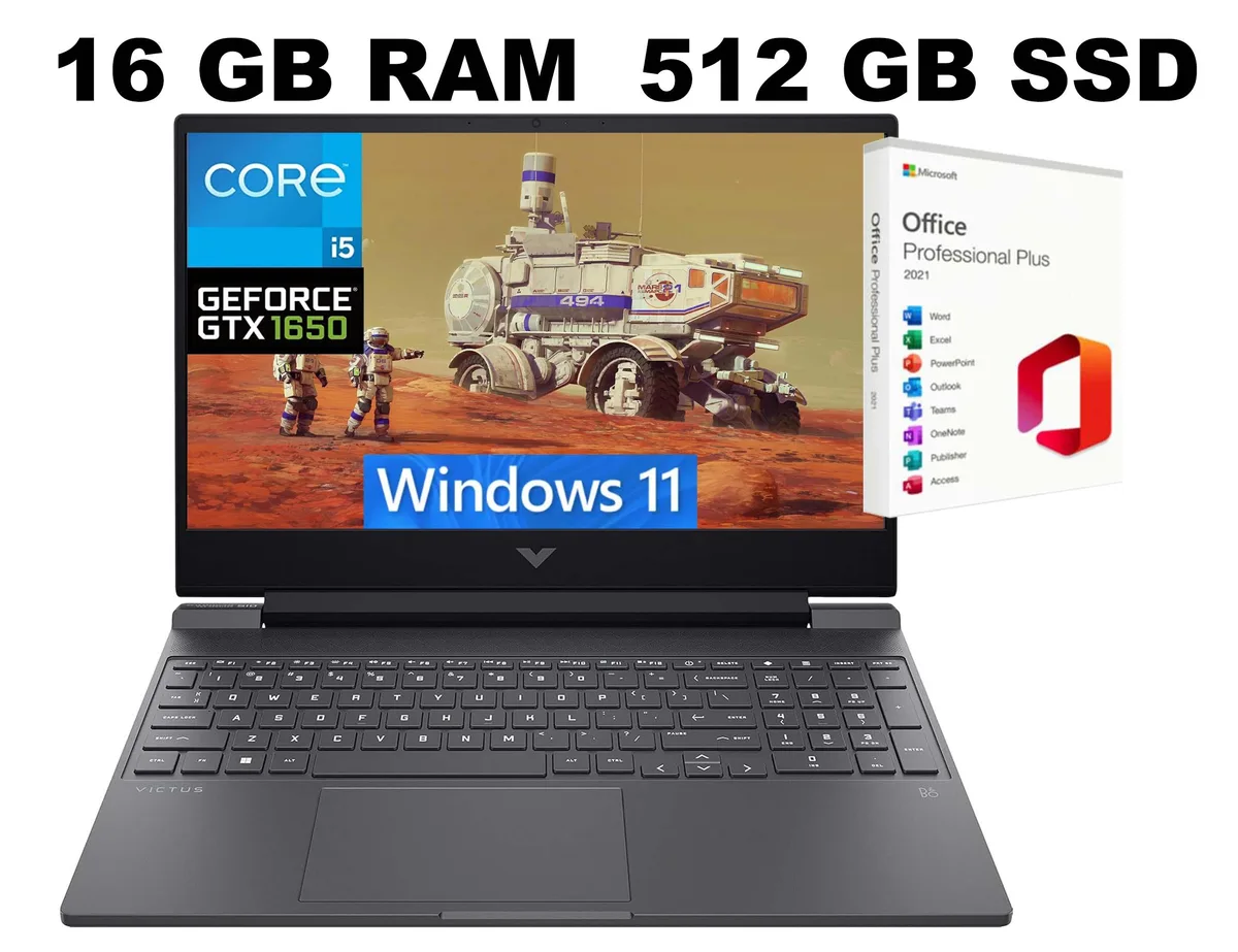 Black 15.6 inch gaming laptop with micro-edge antiglare display and backlit keyboard