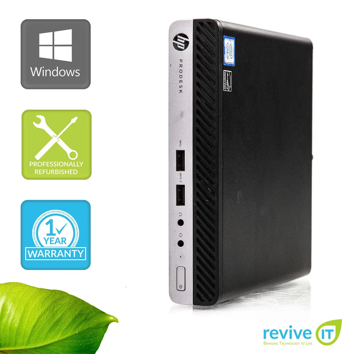 Compact black desktop mini tower with matte finish