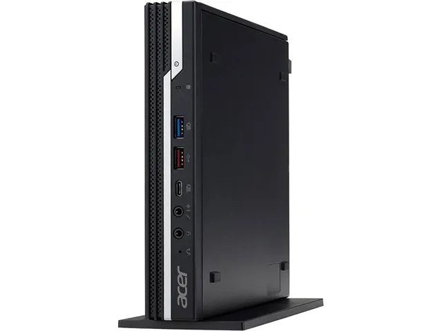 Small black nettop desktop with USB keyboard and mouse
