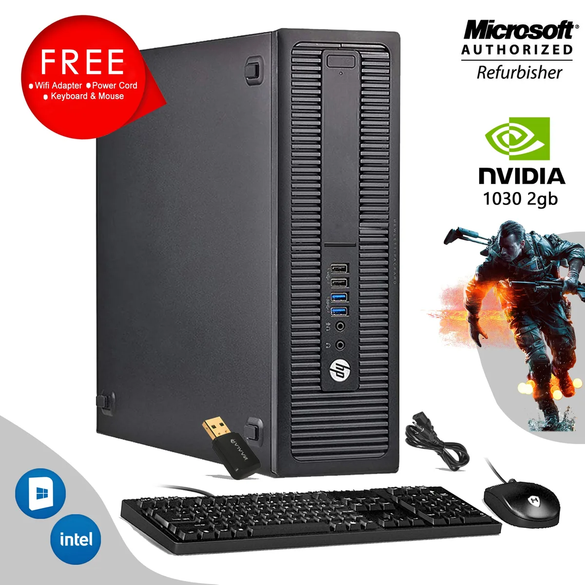 HP HP EliteDesk 800 G2 SFF Core i7-6700 16GB DDR4 512GB SSD GT 1030 gaming PC — photo du produit