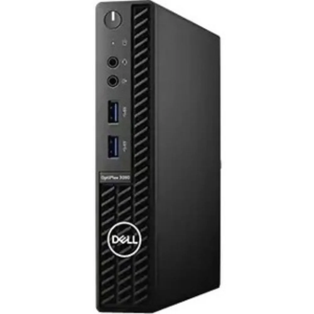 Small black desktop tower standing upright