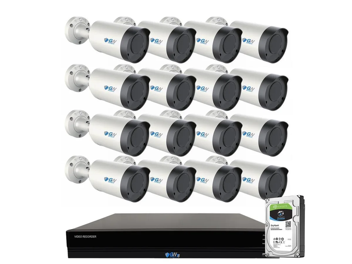 GW Security Inc. GW Security Inc. GW7816NP 16 Channel 4K NVR Kit 4TB HDD 16 x 8MP Varifocal Bullet Cameras — toote foto