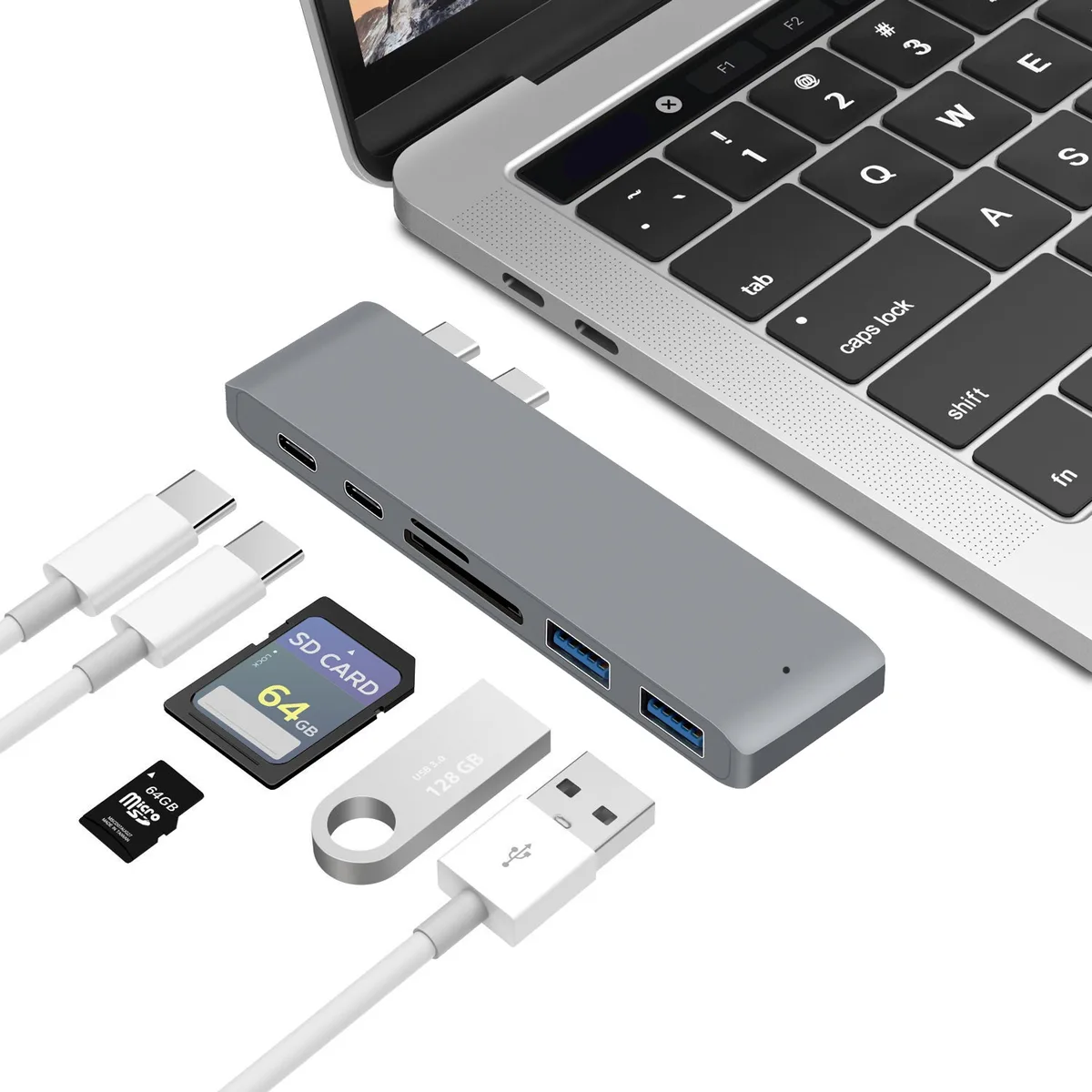 LUOM LUOM PB-9634 6-in-1 Thunderbolt card reader Space Gray — product photo