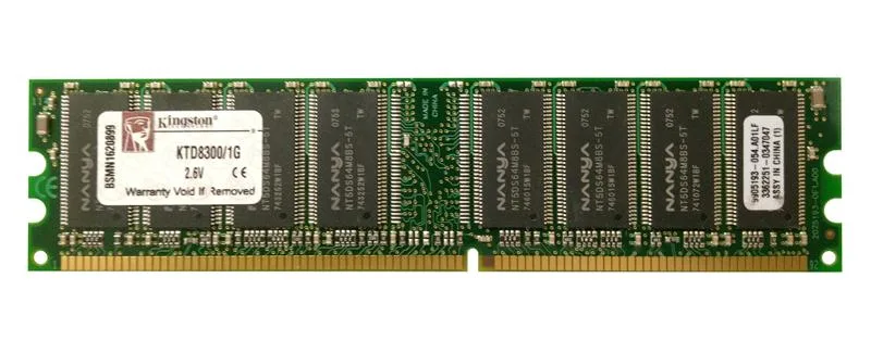 Kingston Technology Corp. Kingston Technology Corp. KTD8300/1G 1GB PC3200 DDR-400MHz 184-Pin DIMM memory upgrade — vörumynd