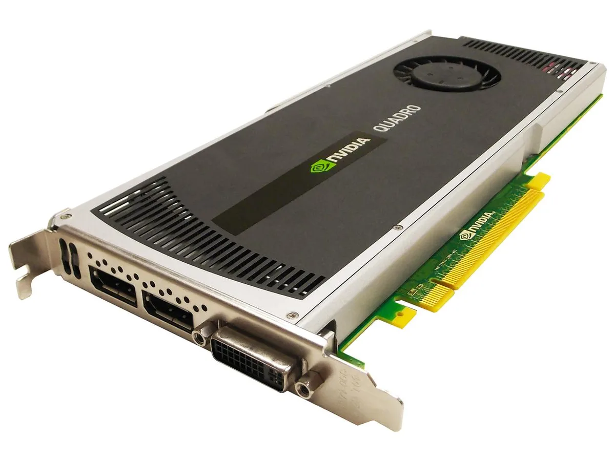 Full-height graphics card with single-slot cooler, two DisplayPorts, one DVI, six-pin power connector