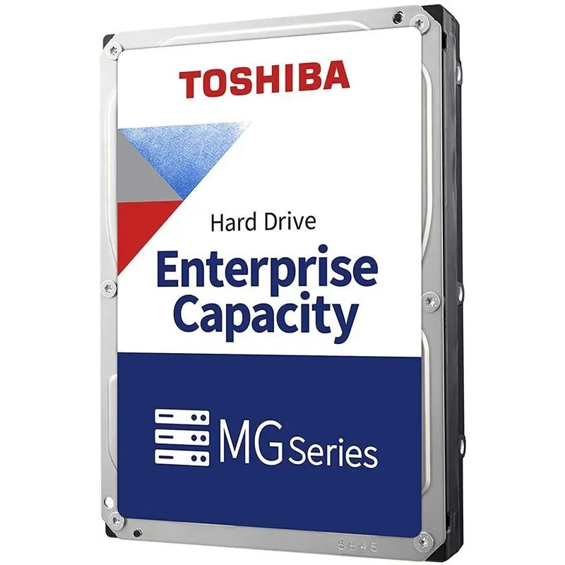 Silver 3.5 inch hard drive with label showing 12TB SAS 12Gb/s 7200 RPM