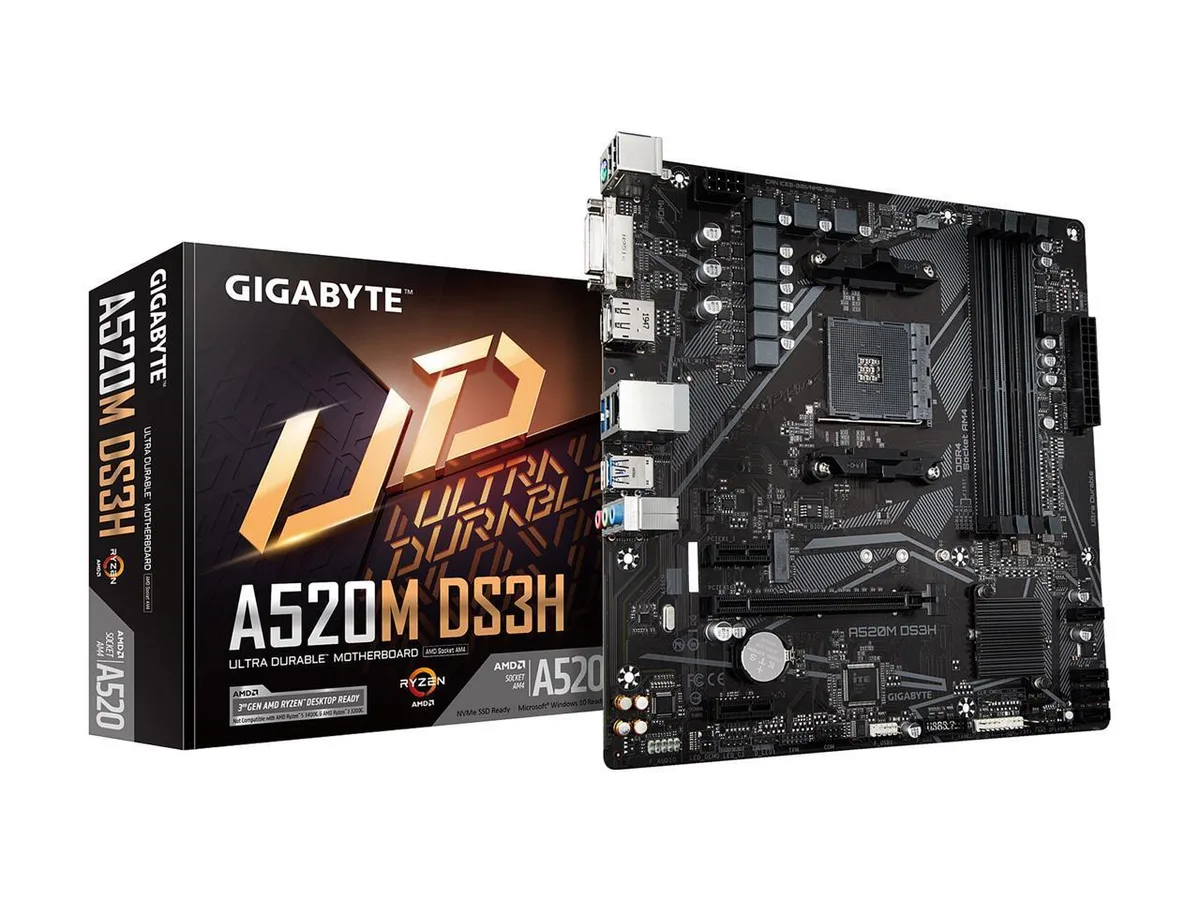 GIGABYTE GIGABYTE A520M DS3H AMD motherboard — Produktfoto