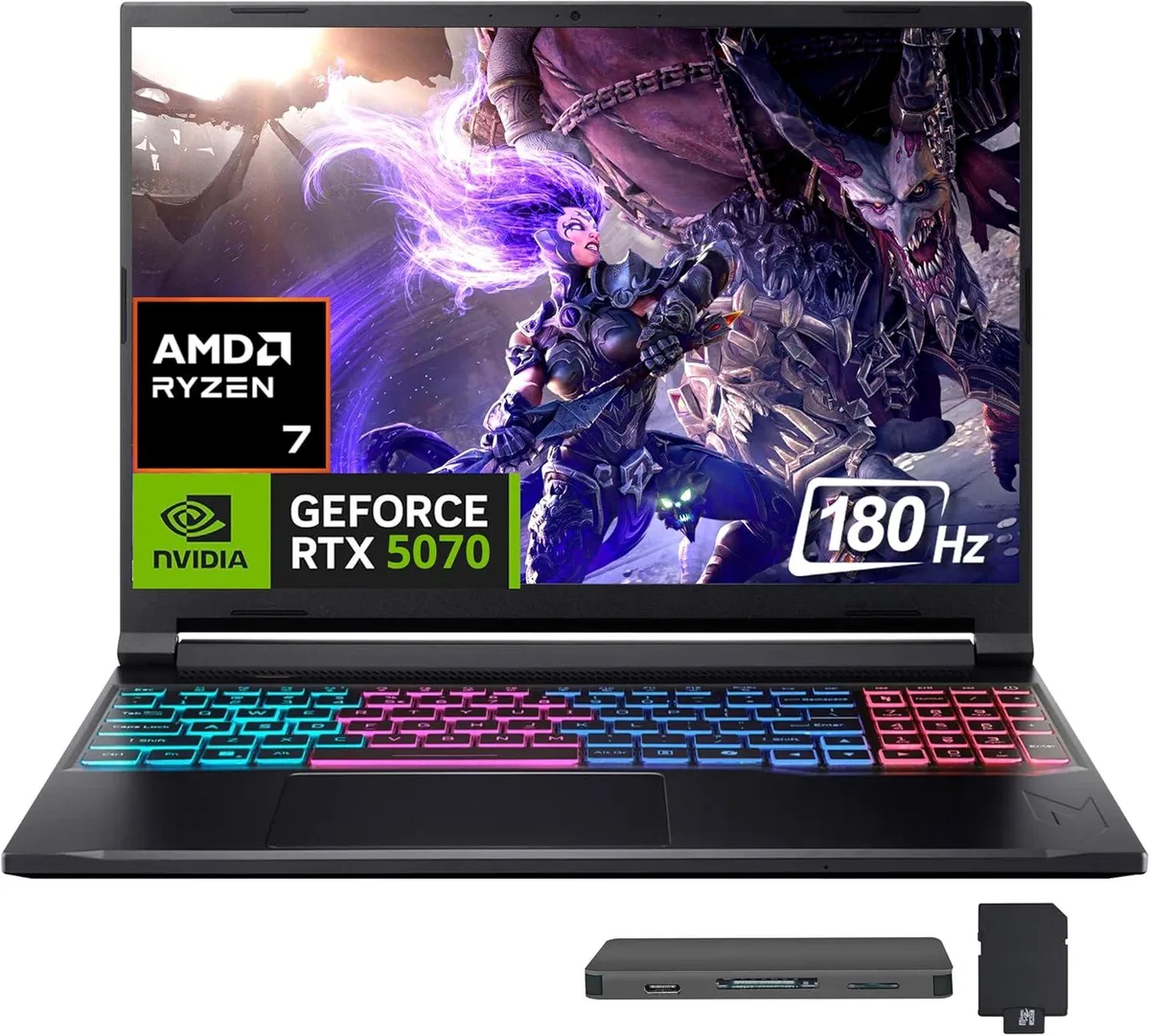 Acer America Acer Nitro V 16S Gaming Laptop 16" WQXGA 180Hz Ryzen 7 260 RTX 5070 32GB DDR5 2TB Win 11 Pro — product photo