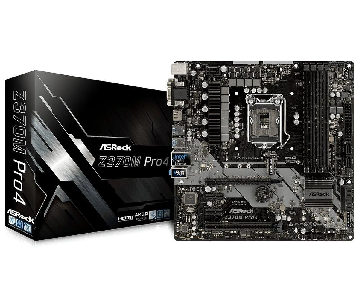 ASRock ASRock Z370M Pro4 LGA 1151 Intel Z370 Micro ATX Motherboard — product photo