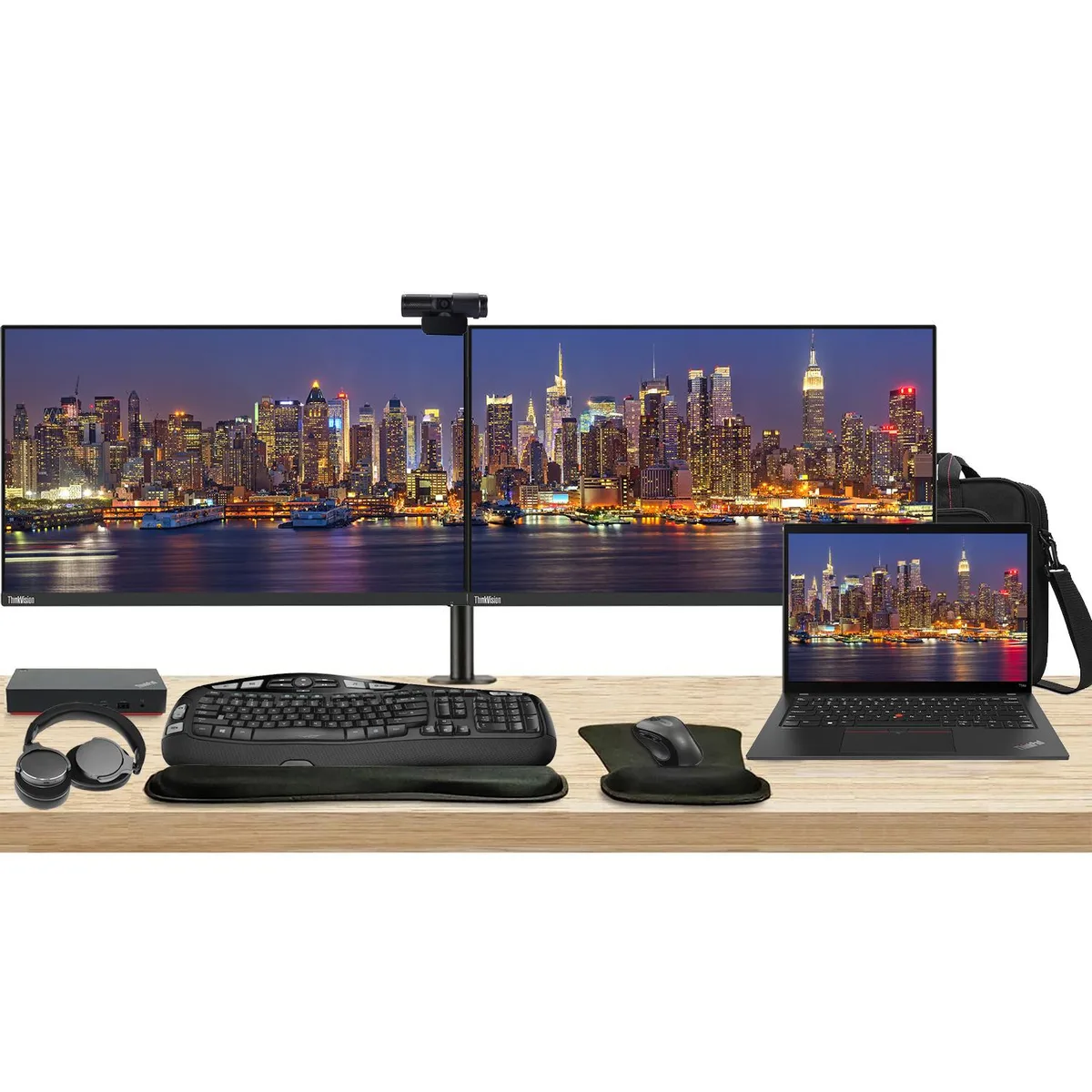 Lenovo Lenovo ThinkPad T14 Gen 4 Touchscreen 14" Ryzen 7 32GB 512GB Dual 27" Bundle — photo du produit