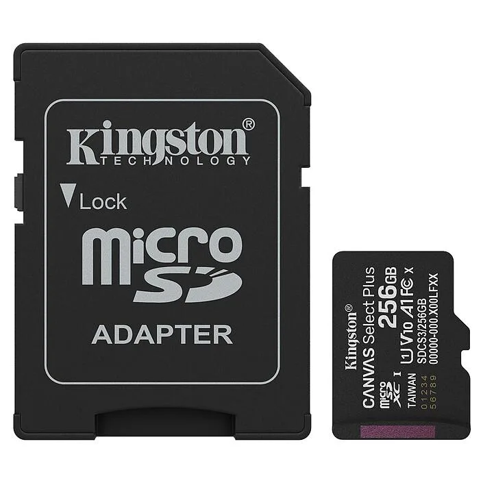 Kingston Technology Corp. Kingston Technology Corp. SDCS3/256GB 256GB microSD Canvas Select Plus 150MB/s memory card — vörumynd