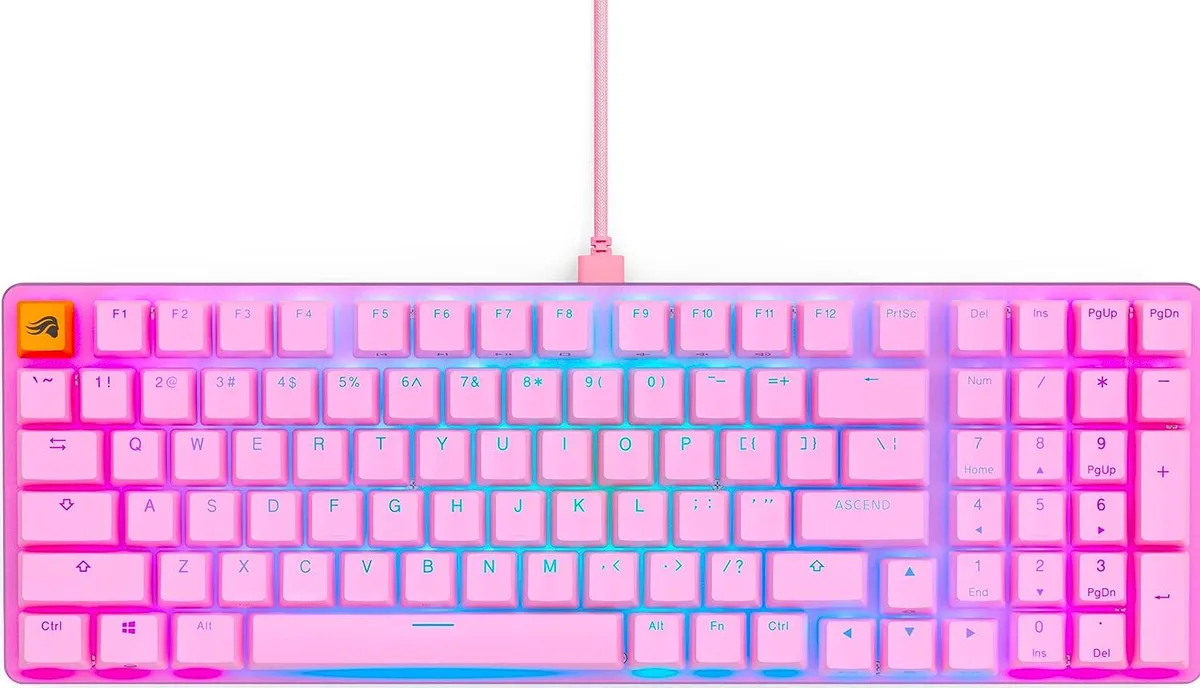 FOCUSTEC FOCUSTEC 96% Gaming Keyboard Pink Low-Profile Linear Switches — product photo