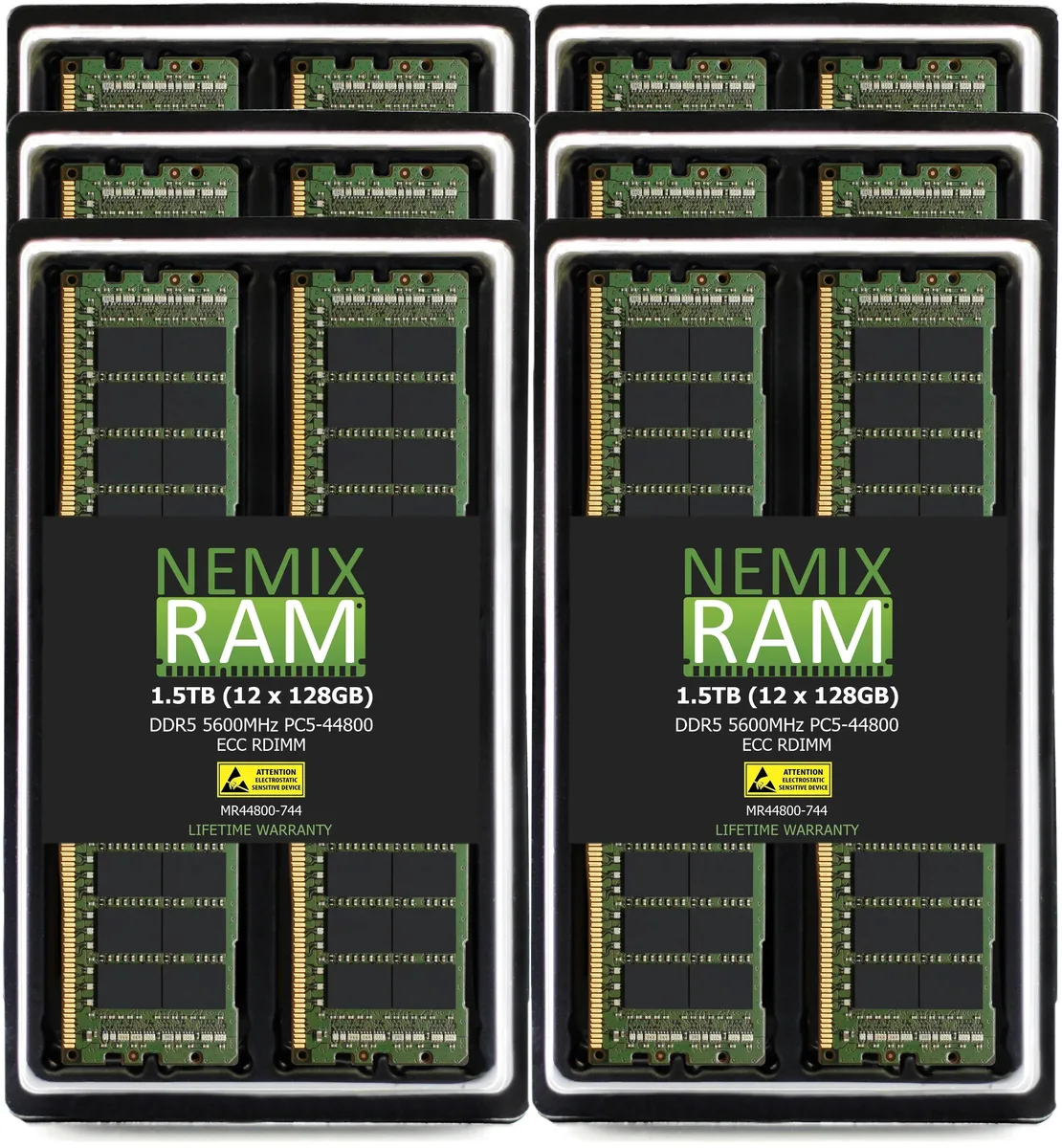 NEMIX RAM NEMIX RAM 1.5TB (12x128GB) DDR5 5600 ECC RDIMM Kit — product photo