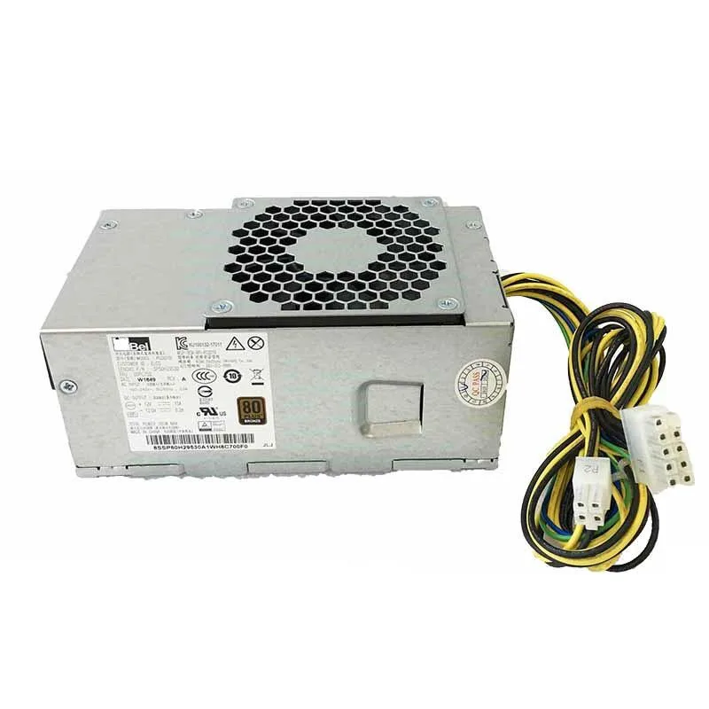 Compact black ATX power supply unit with 10+4 pin connector