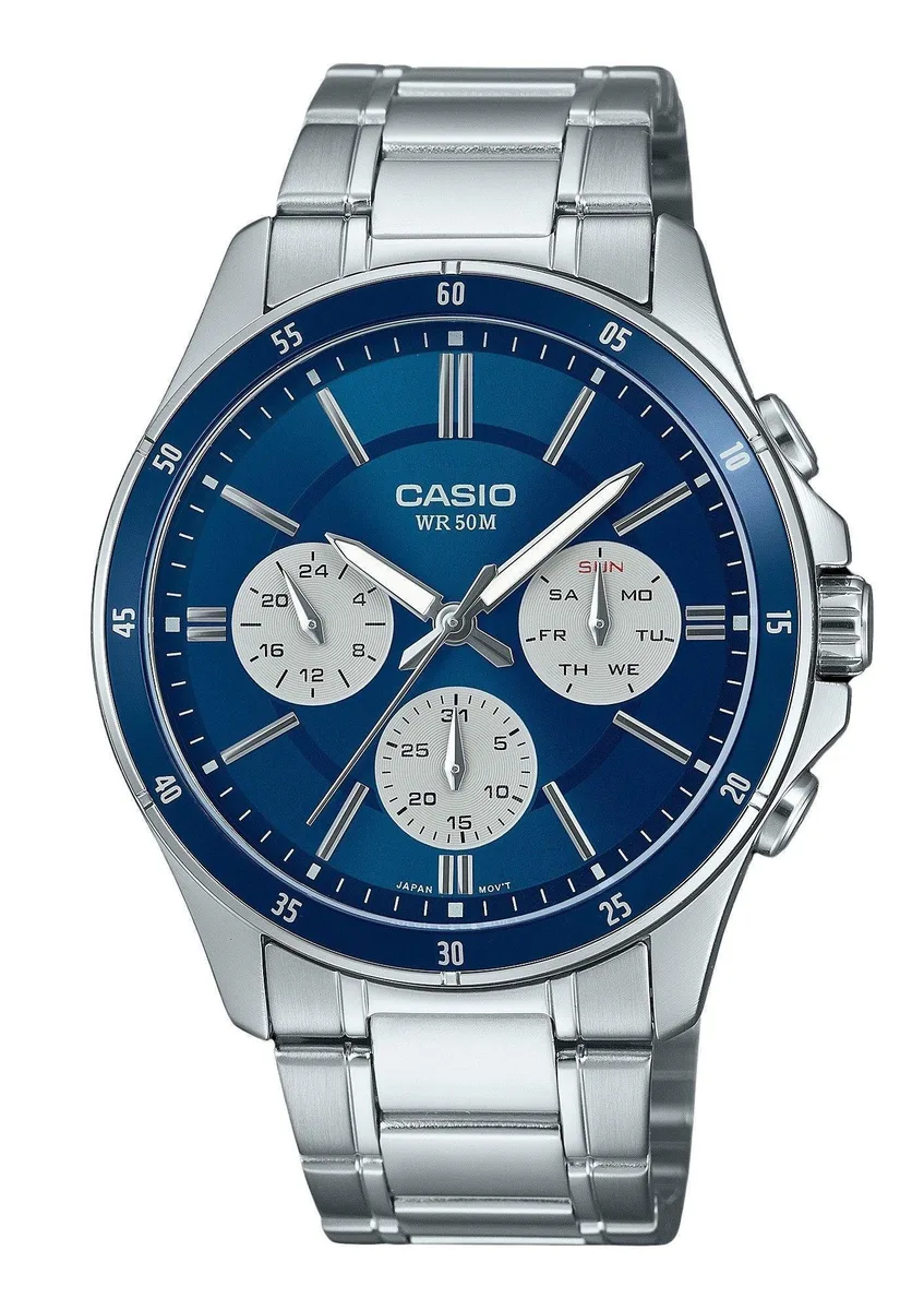 CASIO CASIO MTP-1374D-2A3V Blue Dial Stainless Steel Watch — product photo
