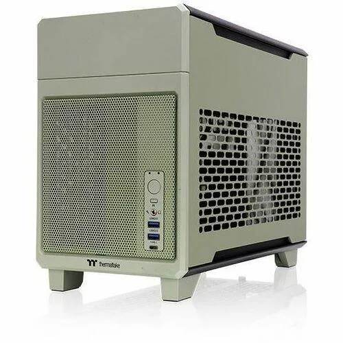 Thermaltake TR100 octagonal mid-tower chassis in black with tempered glass panels