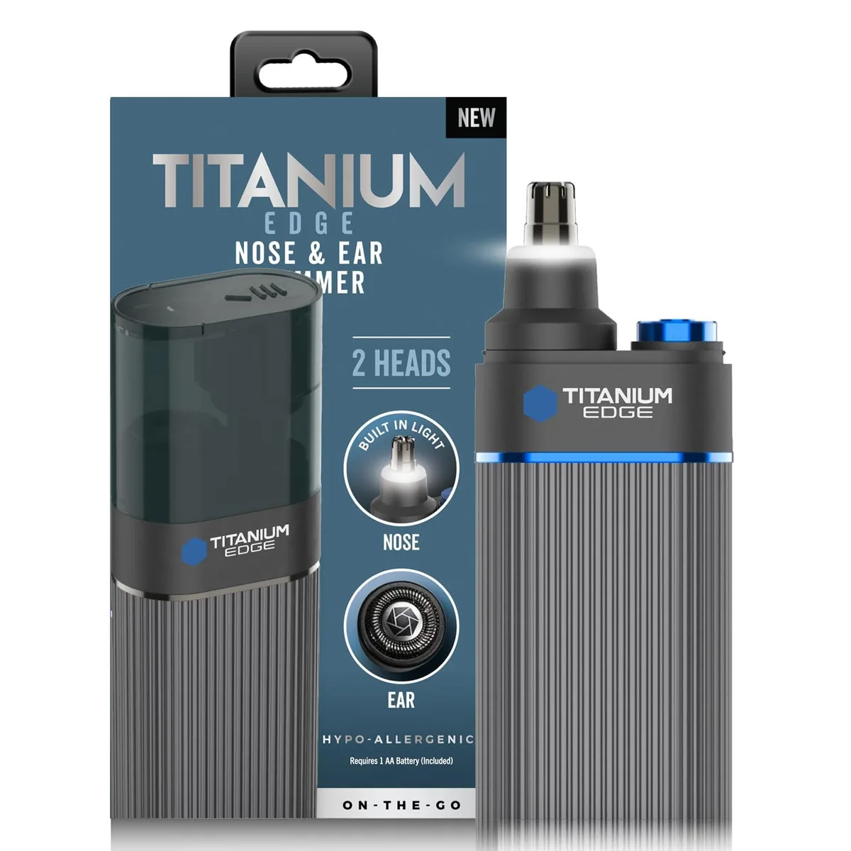  Northwest Titanium Edge Ear &amp; Nose Trimmer 5 Heads Battery Powered Black — product photo