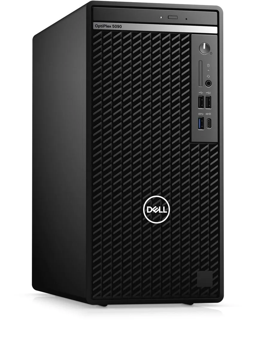 Gray mini-tower desktop with DVD drive and front ports