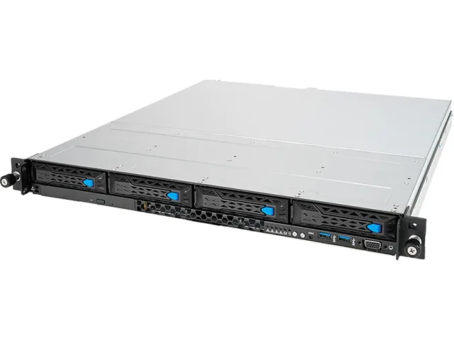 ASUS ASUS RS300-E11-WOCPU011Z barebone server 1U rackmount LGA 1200 DDR4 128GB 4×3.5" hot-swap 450W redundant — vörumynd