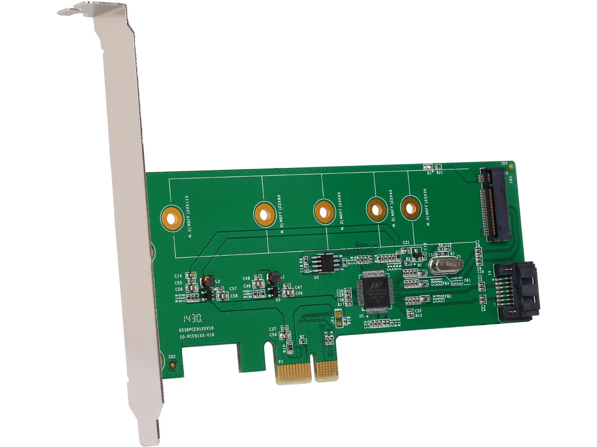 Syba Syba SI-PEX50065 PCIe x1 to M.2 + SATA 6G expansion card — صورة المنتج