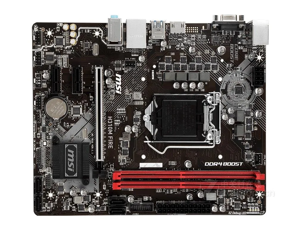 Green micro-ATX motherboard with black heatsinks and silver LGA 1151 socket