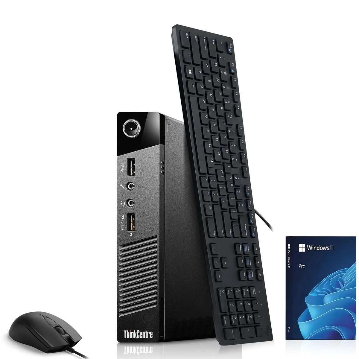 Small black square desktop computer, compact tiny form factor