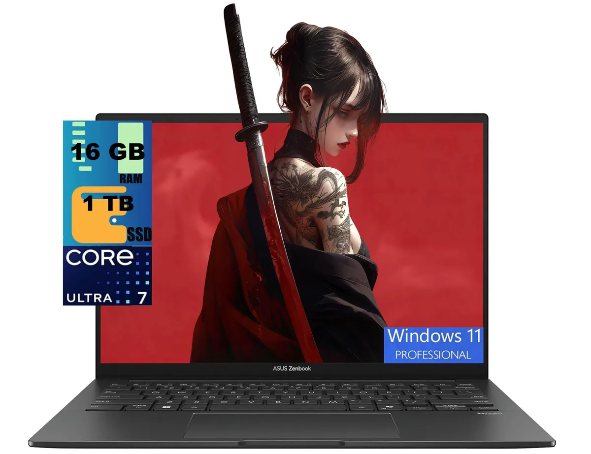 ASUS ASUS Zenbook 14 laptop, Core Ultra 7 255H, 16GB, 1TB, 14" WUXGA OLED touch — fotografia produktu