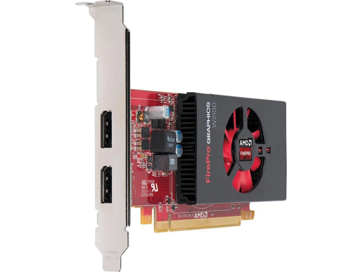 Full-height single-slot graphics card with two DisplayPort connectors