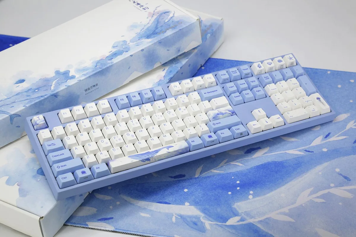 Varmilo Varmilo VA108M Sea Melody Gaming Keyboard Cherry MX Red Blue White — produktbild