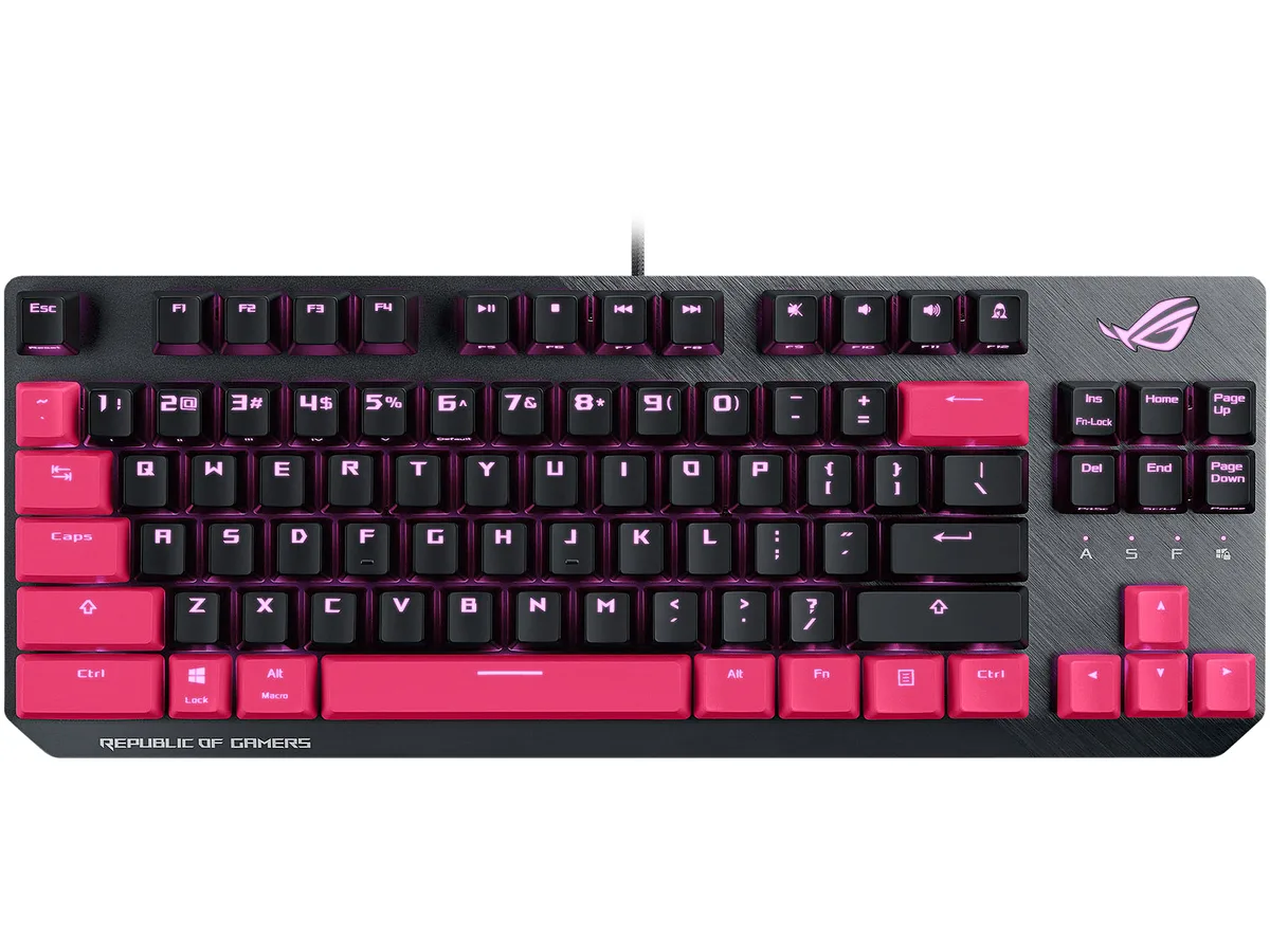ASUS ASUS ROG Strix Scope TKL Electro Punk Mechanical Gaming Keyboard 90MP01V0-BKUA00 Cherry MX Red — produktfoto