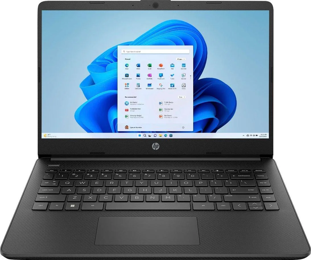 HP HP 14-dq0761dx laptop Celeron N4120 4GB 128GB eMMC Jet Black — صورة المنتج