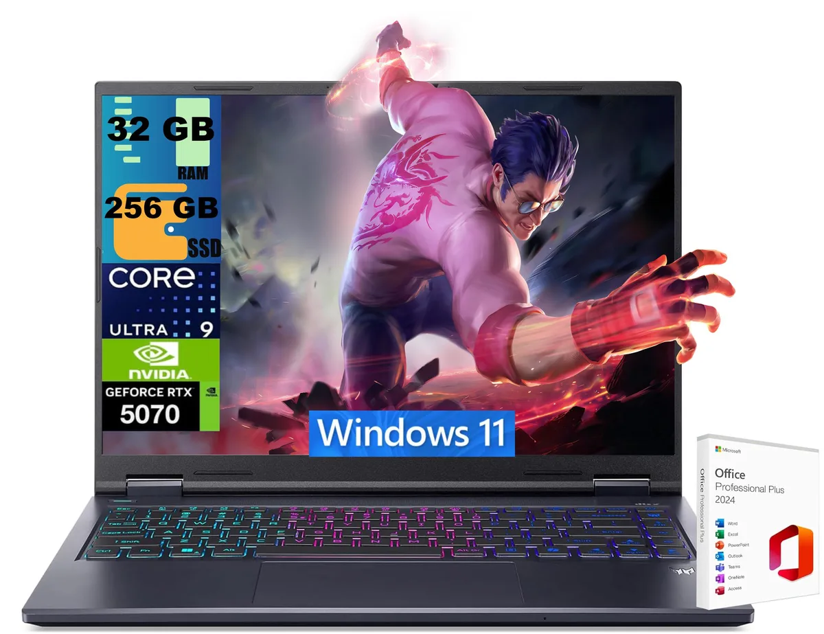 Black 14.5 inch matte gaming laptop with backlit keyboard