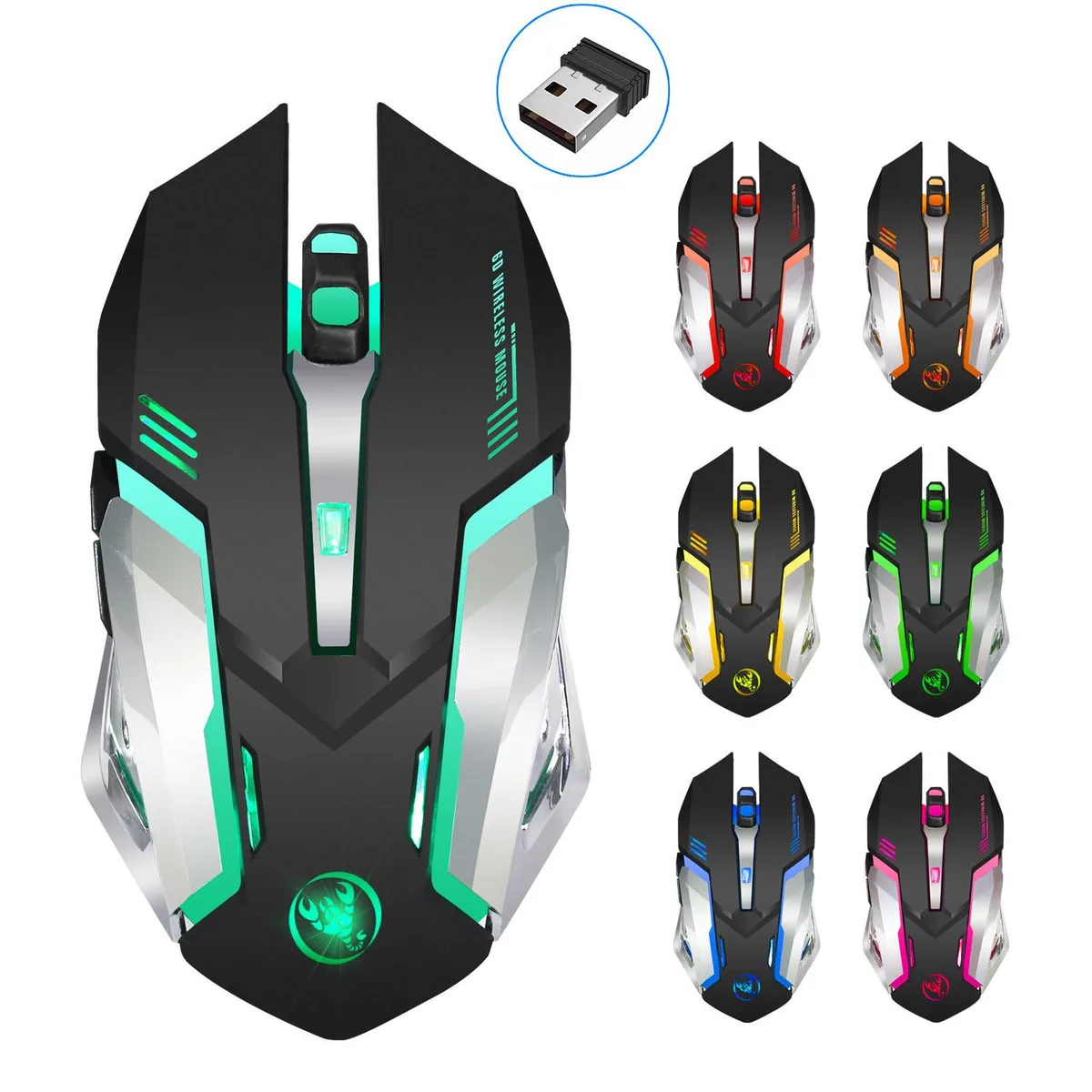 WRIARICH WRIARICH M10 Wireless Gaming Mouse 2400 DPI 6 Button Left Hand Black — preces foto
