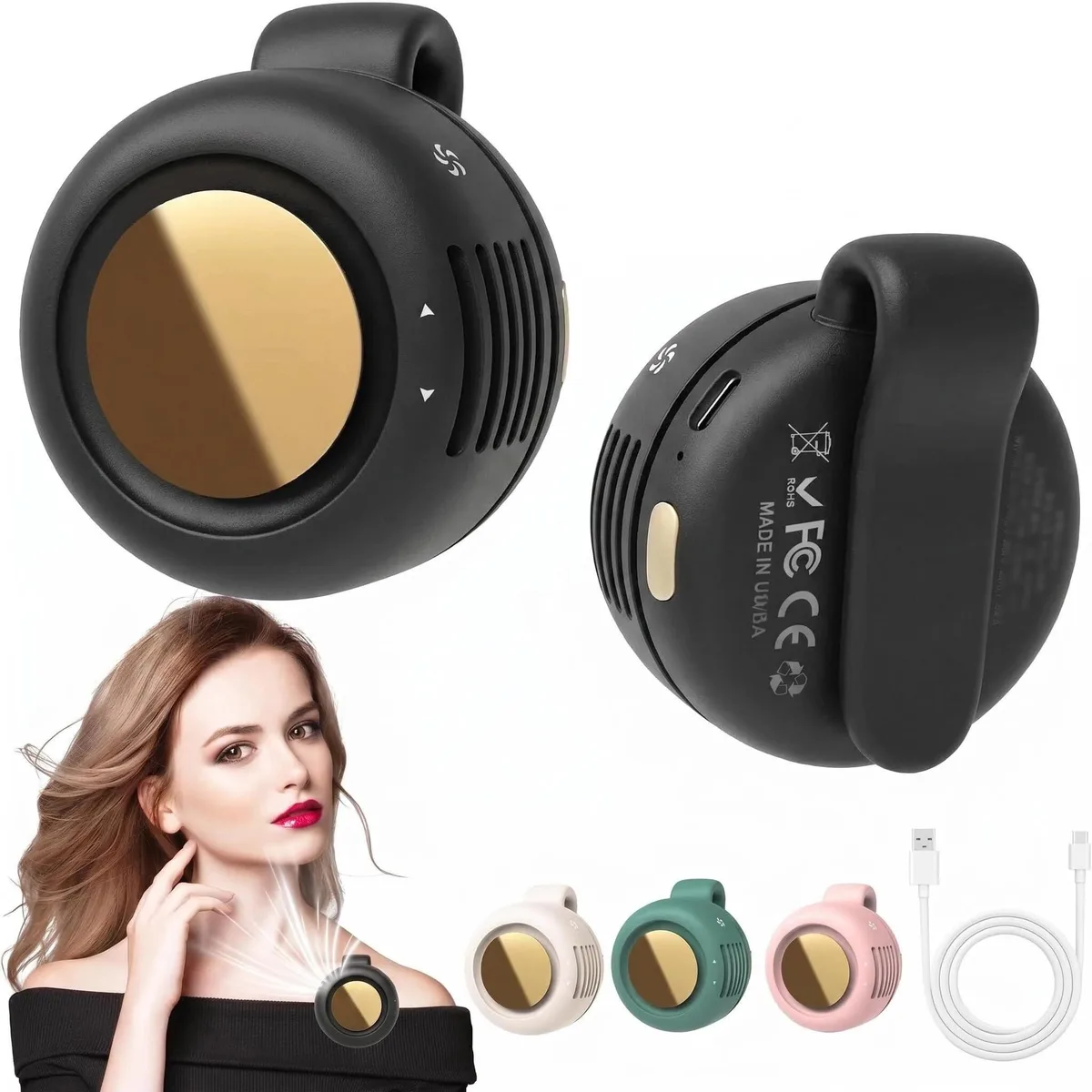  Westinghouse Portable Silent Mini Bladeless Fan Clip On Black — product photo