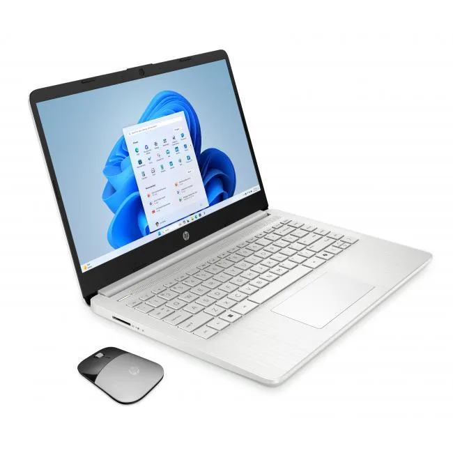 14 inch silver touchscreen laptop with wireless mouse