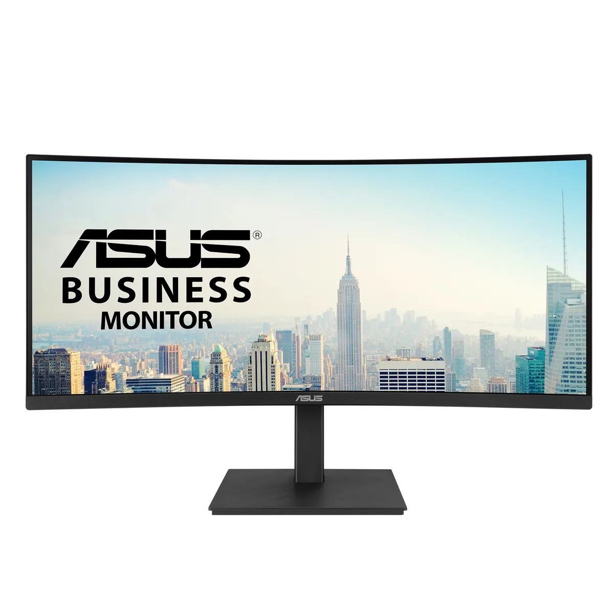 34 inch black curved ultrawide monitor on adjustable stand