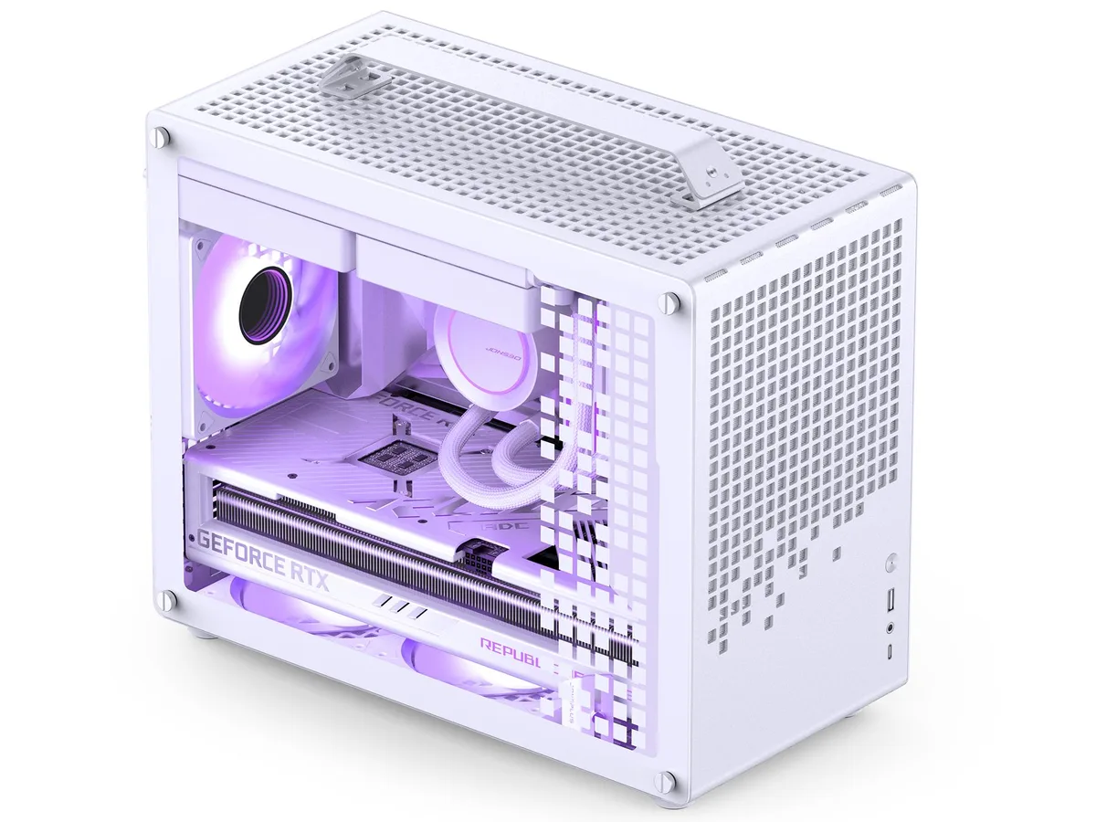 JONSPLUS JONSPLUS Z20 WHITE Micro-ATX PC Case with Detachable Carrying Handle — photo du produit