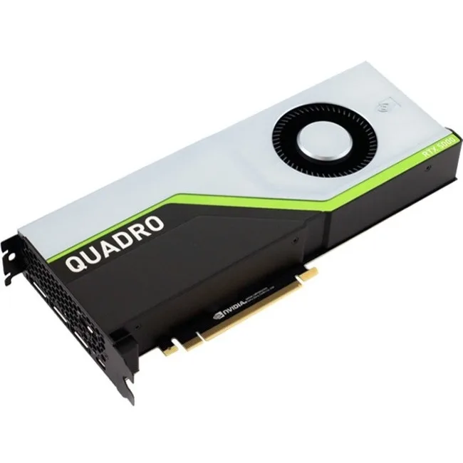 PNY Quadro RTX 5000 graphics card with dual-slot cooler and metal backplate