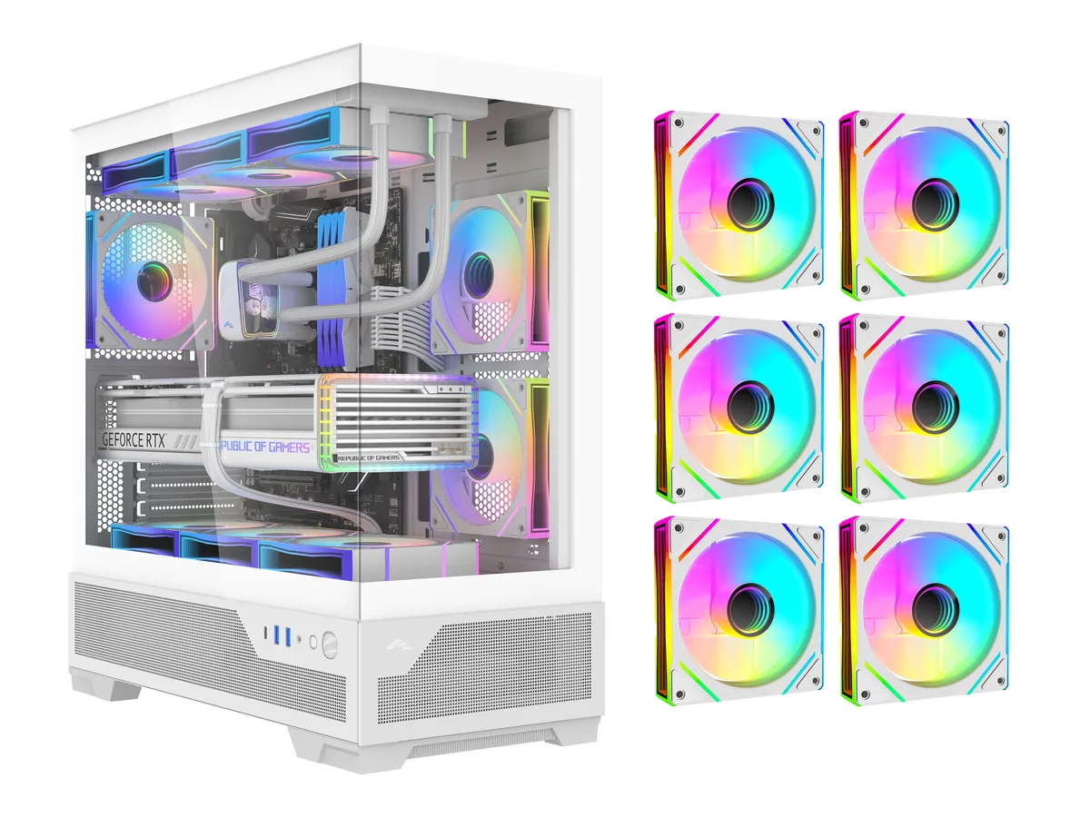 SAMA SAMA V43-WHADA6X1-GL White ATX Mid Tower PC Case — product photo