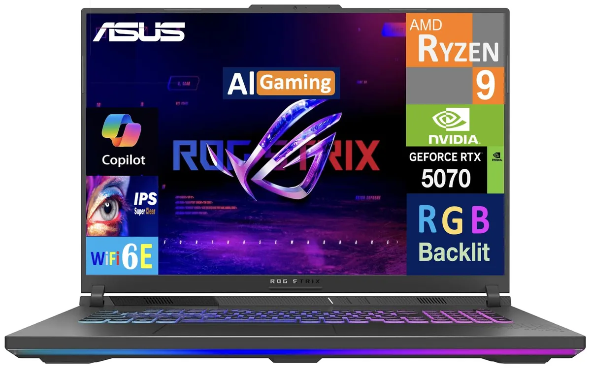 Eclipse Gray 18 inch gaming laptop with RGB keyboard