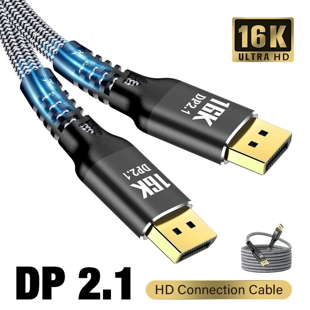 Jansicotek Jansicotek A0108 DisplayPort 2.1 cable 6.6 ft 80Gbps — fotografie produktu