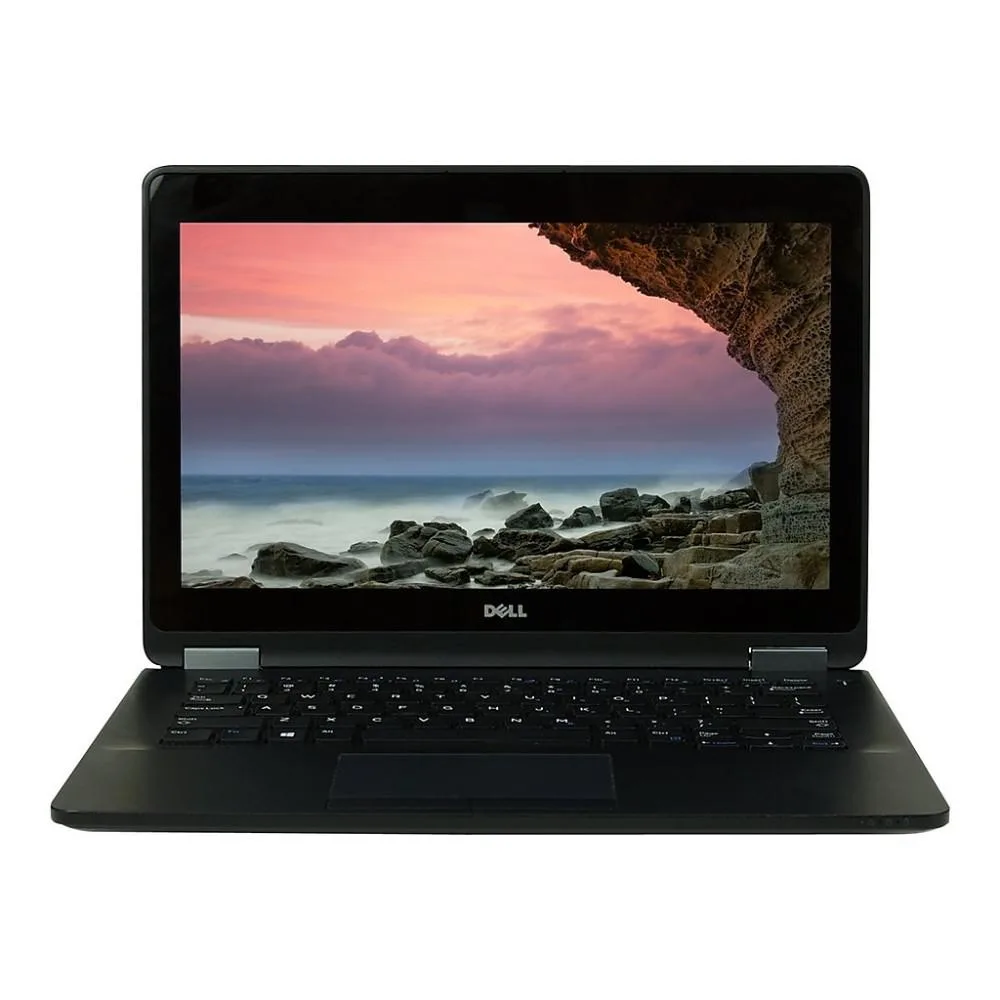 Black Dell Latitude E7470 laptop closed, matte finish, 13.9 inch non-touch screen