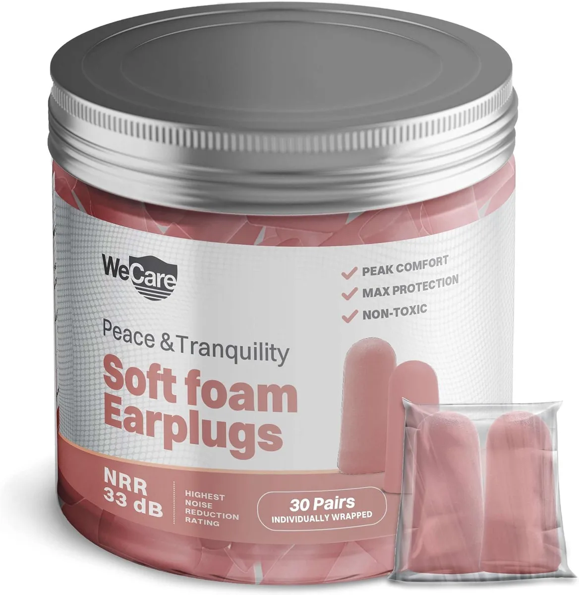 WeCare WeCare Earplugs Soft Foam NRR 33dB 30 Pairs Pink — снимка на продукта