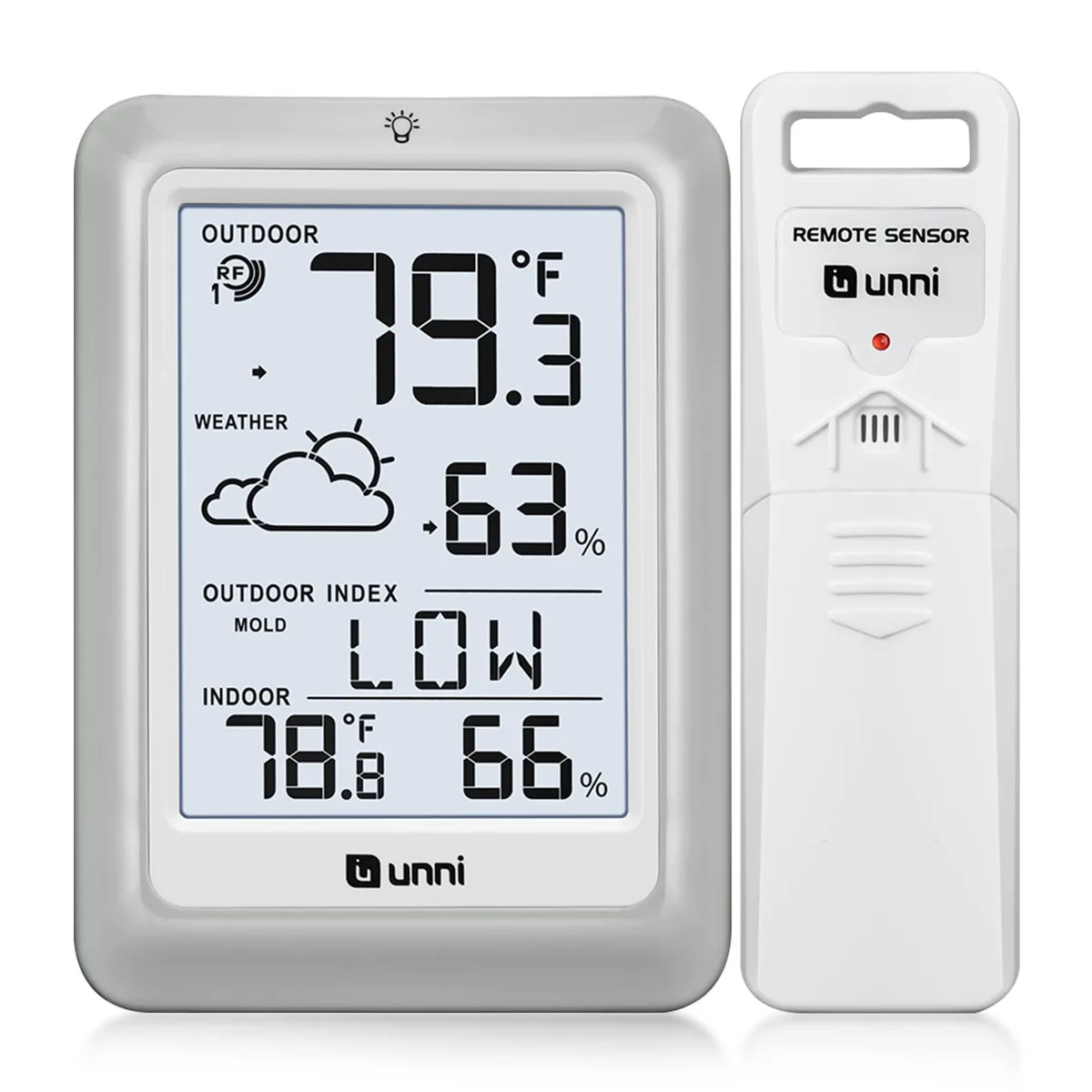  U UNNI UN0581 Wireless Thermometer Hygrometer 330ft Range — product photo