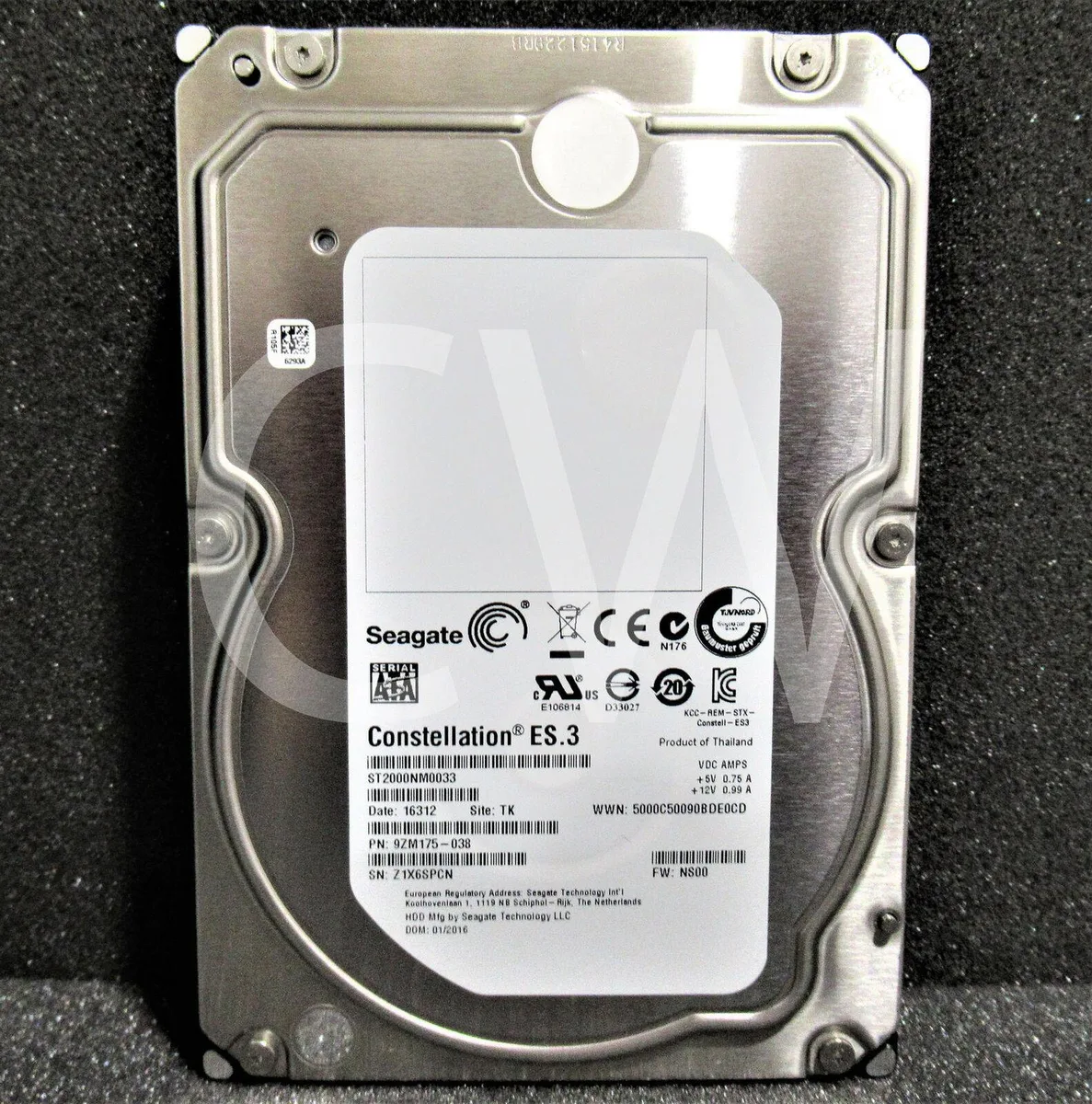 Seagate Seagate Constellation ES.3 ST2000NM0033 9ZM175-038 6G 128MB 3.5" SATA 2TB 7200RPM internal hard drive — fotografija proizvoda