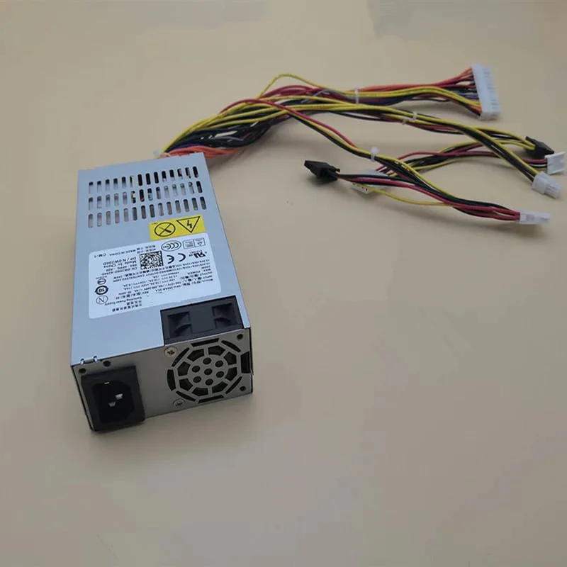 Compact 1U 250W flex ATX power supply unit with matte metal casing and rear fan grille