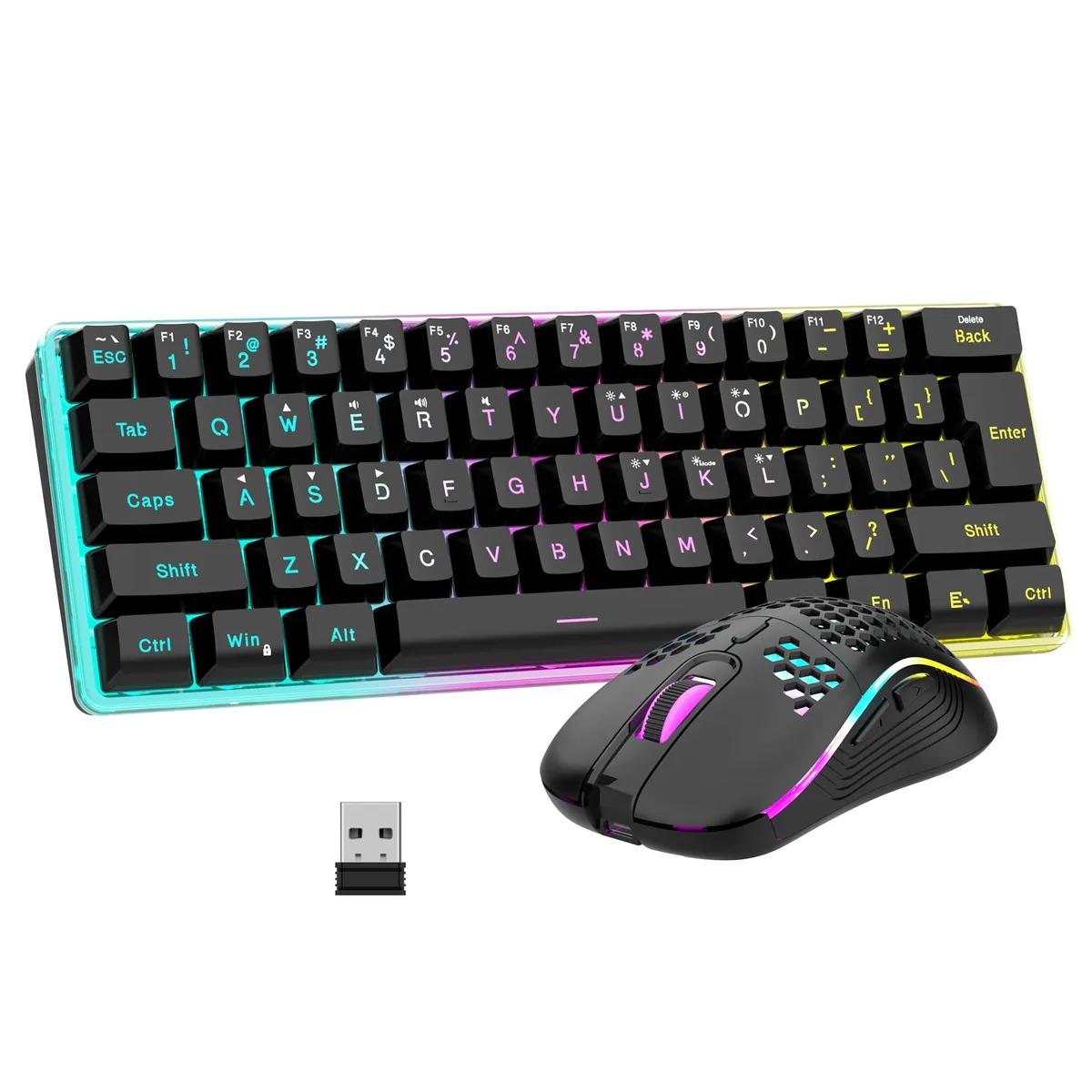 RedThunder K62 60% Wireless Gaming Keyboard and Mouse Combo Black — fotografia produktu