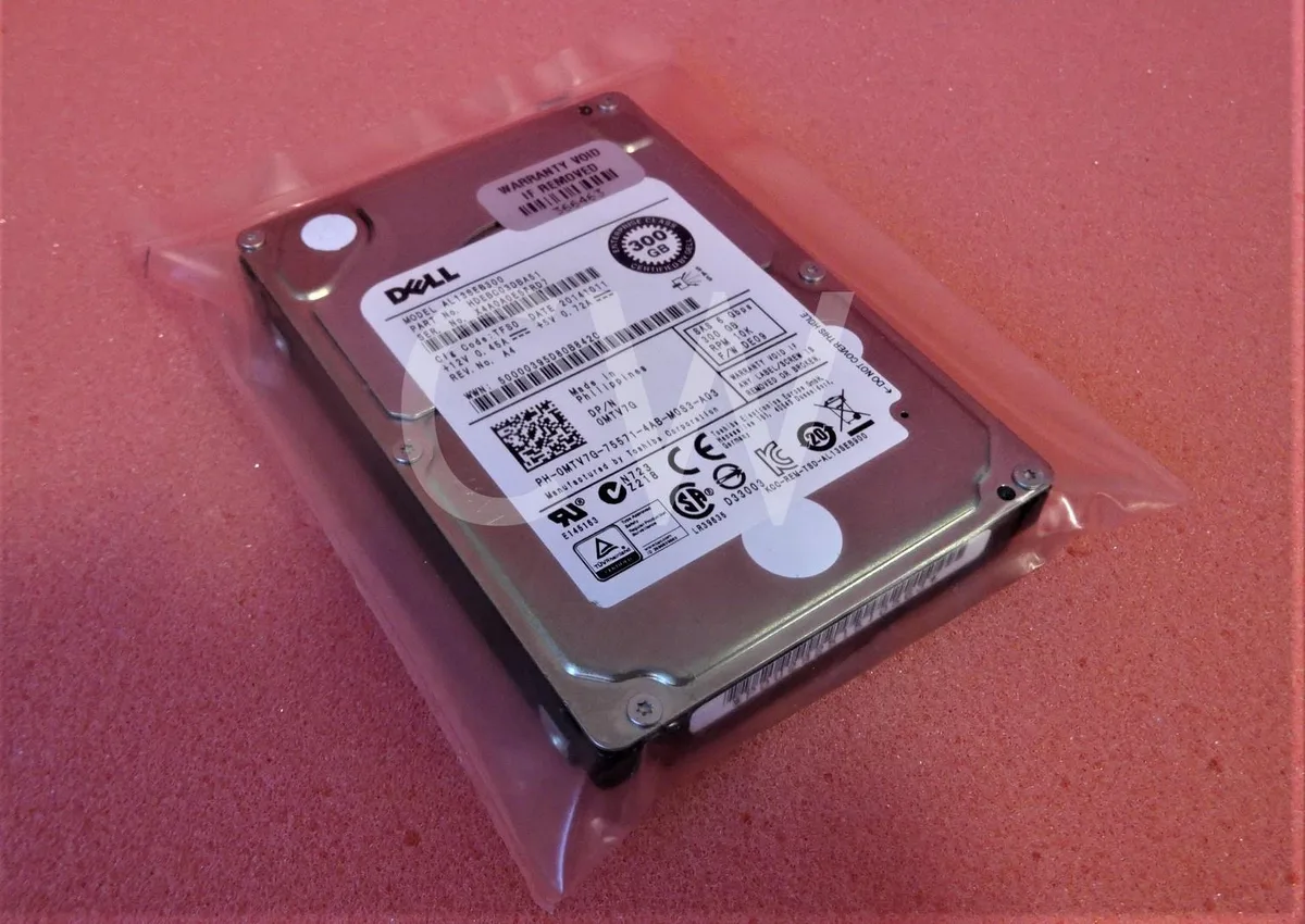 Silver 2.5 inch SAS hard drive with Dell label